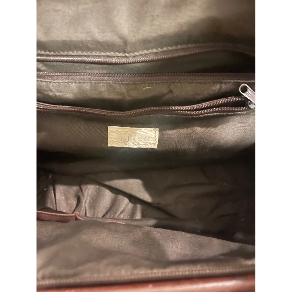 Vintage Leather J Jill Brown Satchel Large Tote Computer Bag Purse Teachercore